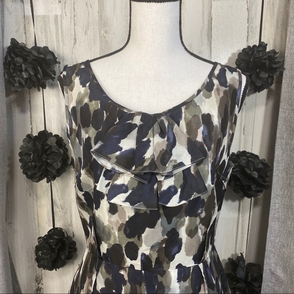 kate spade Rhea Ruffle Ink Blot dress EUC sz 8 - Picture 7 of 11